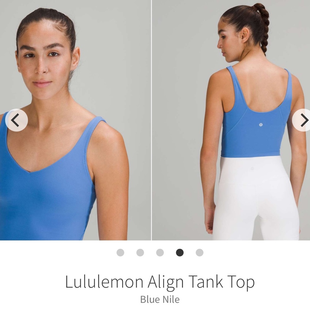Lululemon Align Tank Top Cropped Blue Nile 2022 Style Number: W1CW8S Nulu Sz 10